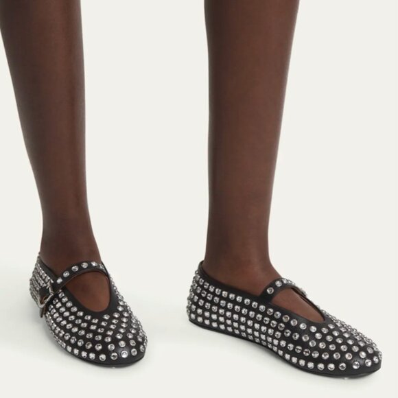 ALAIA Leather Mary Jane Flats With Allover Studs 37 - Picture 1 of 7